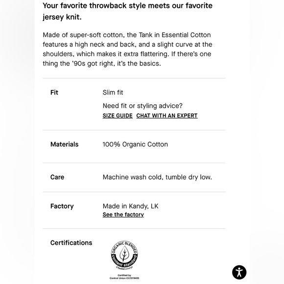 NWT Everlane Striped Tank in Essential Cotton - Picture 9 of 11